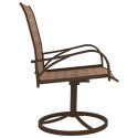 Obrotowe krzesła ogrodowe, 2 szt., textilene i stal, brązowe Lumarko!