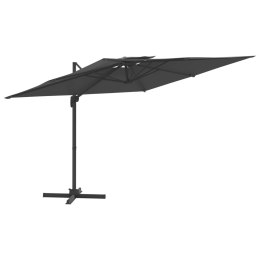 Wiszący parasol z podwójną czaszą, antracytowy, 400x300 cm Lumarko!
