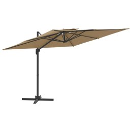 Wiszący parasol z podwójną czaszą, kolor taupe, 300x300 cm Lumarko!