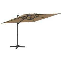 Wiszący parasol z podwójną czaszą, kolor taupe, 400x300 cm Lumarko!