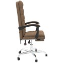 Rozkładany fotel biurowy, brązowy, obity tkaniną Lumarko!