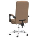 Rozkładany fotel biurowy, brązowy, obity tkaniną Lumarko!