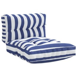 Poduszki na sofę z palet, 2 szt., biało-niebieskie paski Lumarko!