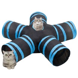 Tunel dla kotów, pięcioramienny, czarno-niebieski, 25 cm Lumarko!