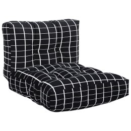 Poduszki na sofę z palet, 2 szt., czarne w kratę, tkanina Lumarko!
