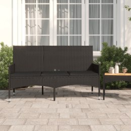 3-osobowa ławka ogrodowa z poduszkami, czarna, polirattan Lumarko!