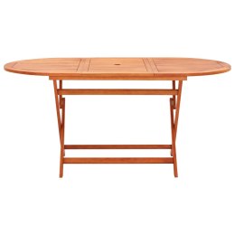 Składany stół ogrodowy, 160x85x74 cm, lite drewno eukaliptusowe Lumarko!
