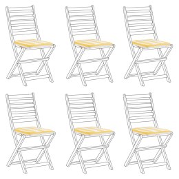 Zestaw 6 poduszek na krzesła ogrodowe w paski żółto-biały TOLVE Lumarko!