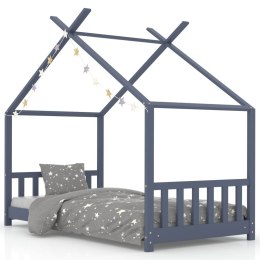 Rama łóżka dziecięcego, szara, lite drewno sosnowe, 70 x 140 cm Lumarko!