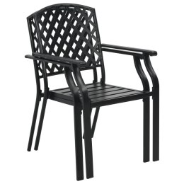 Krzesła ogrodowe, sztaplowane, 2 szt., stalowe, czarne Lumarko!