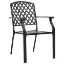 Krzesła ogrodowe, sztaplowane, 2 szt., stalowe, czarne Lumarko!