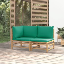 2-cz. zestaw mebli do ogrodu, zielone poduszki, bambus Lumarko!