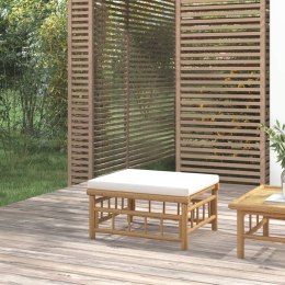 Podnóżek ogrodowy, kremowa poduszka, bambusowy Lumarko!