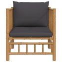 Sofa ogrodowa z ciemnoszarymi poduszkami, bambusowa Lumarko!