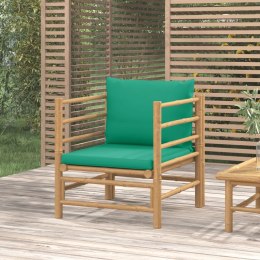 Sofa ogrodowa z zielonymi poduszkami, bambusowa Lumarko!