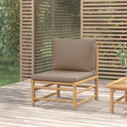 Środkowa sofa ogrodowa z poduszkami w kolorze taupe, bambusowa Lumarko!