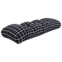 Poduszka na sofę z palet, czarna w kratę, 120x40x12 cm, tkanina Lumarko!