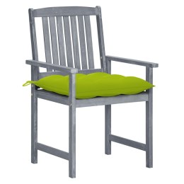Krzesła ogrodowe, poduszki, 8 szt., lite drewno akacjowe, szare Lumarko!