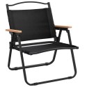 Krzesła turystyczne, 2 szt., czarne, 54x43x59cm, tkanina Oxford Lumarko!