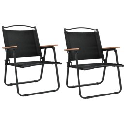 Krzesła turystyczne, 2 szt., czarne, 54x55x78cm, tkanina Oxford Lumarko!