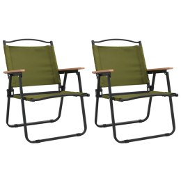 Krzesła turystyczne, 2 szt., zielone, 54x55x78cm tkanina Oxford Lumarko!