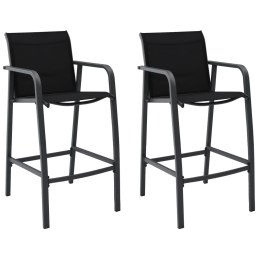 Ogrodowe krzesła barowe, 2 szt., czarne, tworzywo textilene Lumarko!