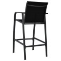 Ogrodowe krzesła barowe, 2 szt., czarne, tworzywo textilene Lumarko!