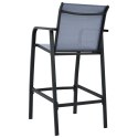Ogrodowe krzesła barowe, 4 szt., szare, tworzywo textilene Lumarko!
