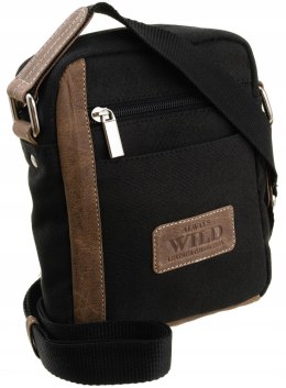 Skórzana, męska torba na ramię z kieszonką zewnętrzną — Always Wild Lumarko!