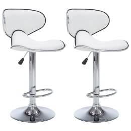 Krzesła barowe, 2 szt., białe, sztuczna skóra Lumarko!