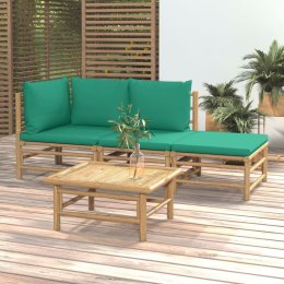 4-cz. zestaw mebli do ogrodu, zielone poduszki, bambusowy Lumarko!