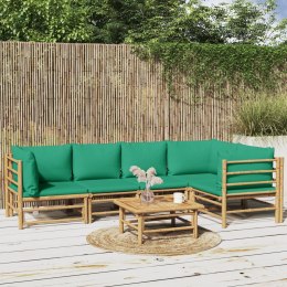 6-cz. zestaw mebli do ogrodu, zielone poduszki, bambus Lumarko!