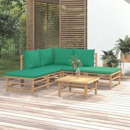 6-cz. zestaw mebli do ogrodu, zielone poduszki, bambusowy Lumarko!