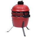 Ceramiczny grill kamado z wędzarnią, 2-w-1, 56 cm, czerwony Lumarko!