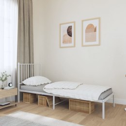 Metalowa rama łóżka z wezgłowiem, biała, 75x190 cm Lumarko!