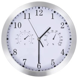 Zegar ścienny z higrometrem i termometrem, 30 cm, biały Lumarko!