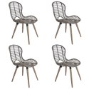 Krzesła stołowe, 4 szt., brązowe, naturalny rattan Lumarko!