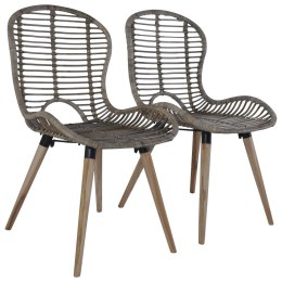 Krzesła stołowe, 4 szt., brązowe, naturalny rattan Lumarko!