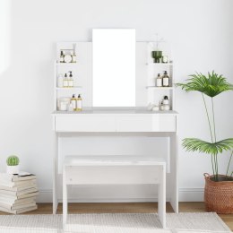 Toaletka z lustrem, biała, wysoki połysk, 96x40x142 cm Lumarko!