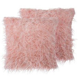 2 poduszki dekoracyjne włochacze 45 x 45 cm różowe DAISY Bel