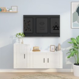 Zestaw 2 szafek TV, biały, połysk, materiał drewnopochodny Lumarko!