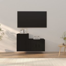Zestaw 2 szafek TV, czarny, materiał drewnopochodny Lumarko!