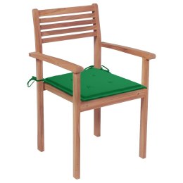 Sztaplowane krzesła ogrodowe z poduszkami, 8 szt., tekowe Lumarko!