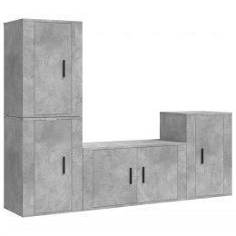 Zestaw 4 szafek telewizyjnych, szarość betonu Lumarko!