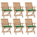 Składane krzesła ogrodowe z poduszkami, 6 szt., drewno tekowe Lumarko!