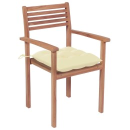 Sztaplowane krzesła ogrodowe z poduszkami, 6 szt., tekowe Lumarko!