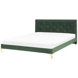 Łóżko welurowe 180 x 200 cm zielone LIMOUX Lumarko!