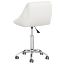 Obrotowe krzesła stołowe, 6 szt., białe, obite sztuczną skórą Lumarko!