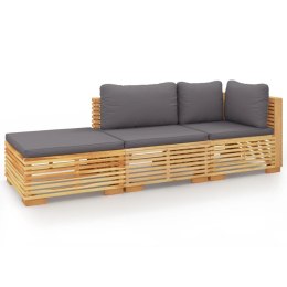 3-cz. zestaw wypoczynkowy do ogrodu, poduszki, drewno tekowe Lumarko!