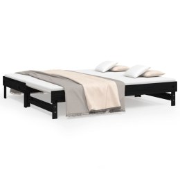 Łóżko rozsuwane, czarne, 2x(90x190) cm, lite drewno sosnowe Lumarko!